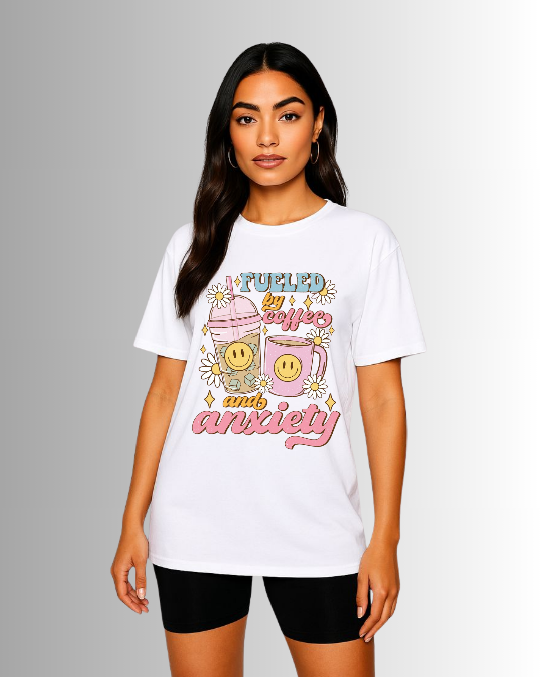 Fueled By Coffee & Anxiety Oversized T-shirt