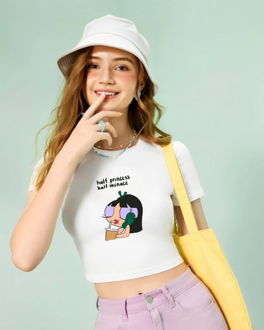 Half Princess, Half Menace Crop Top