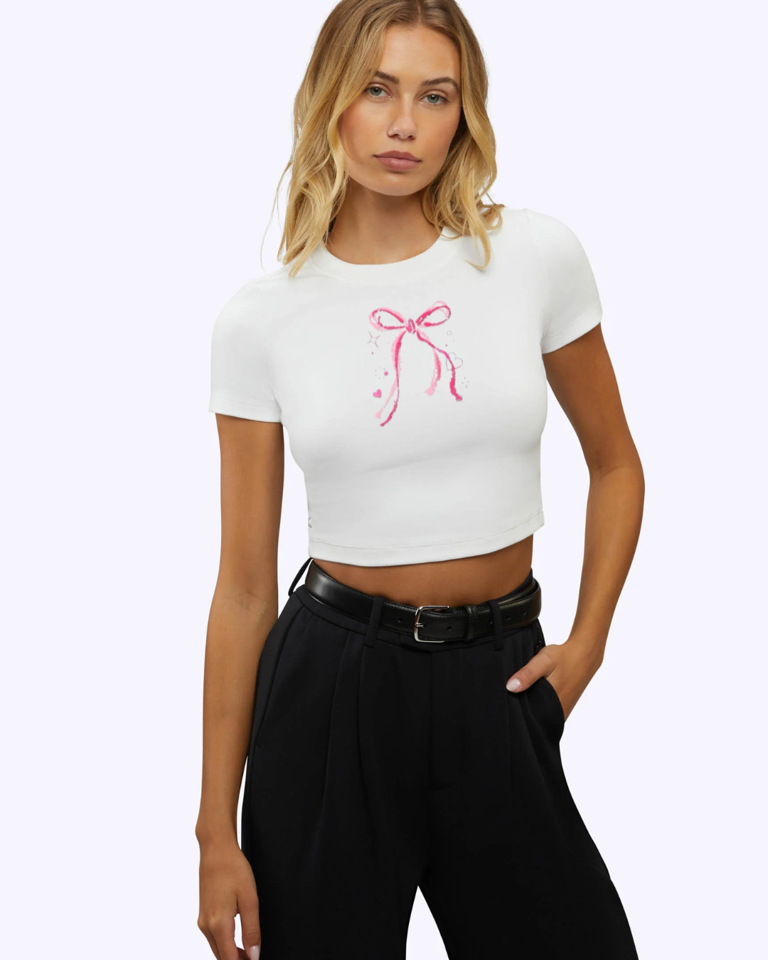 Pink Bow Baby Tee