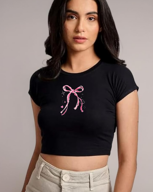 Pink Bow Baby Tee